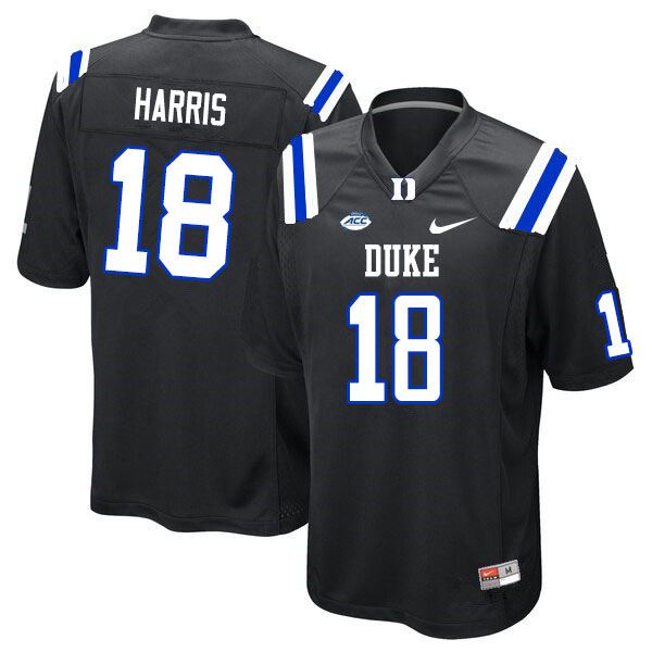 Duke Blue Devils #18 Quentin Harris College Football Jerseys Sale-Black